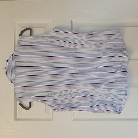 Striped Sleeveless Button-Up Shirt Size L - Picture 2 of 3